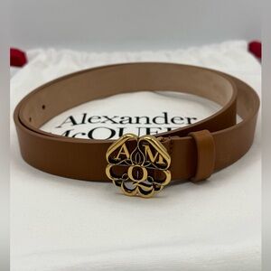 Alexander McQueen Logo Plaque Buckle Belt